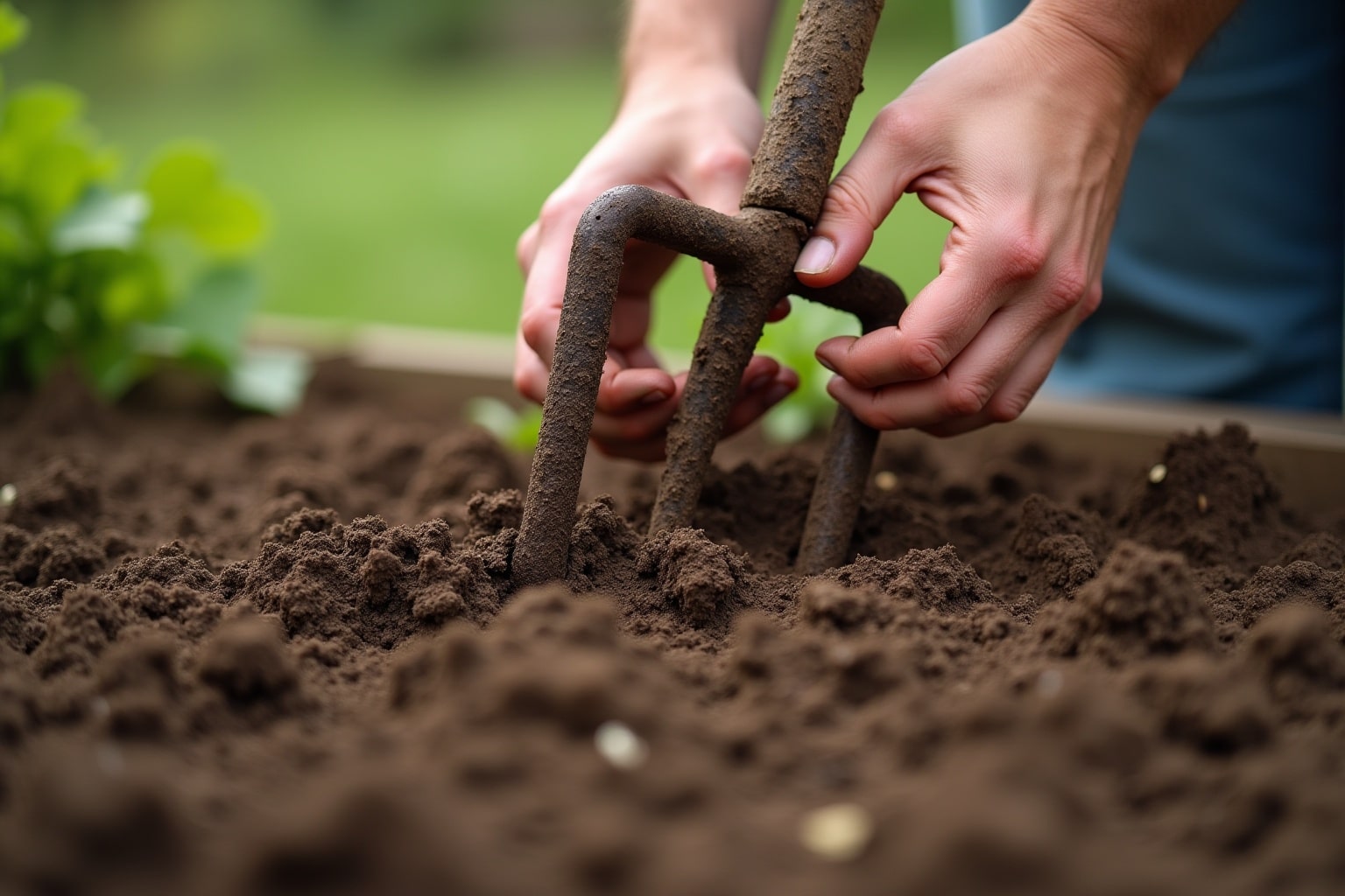 Grundstück Boden lockern ohne Umgraben